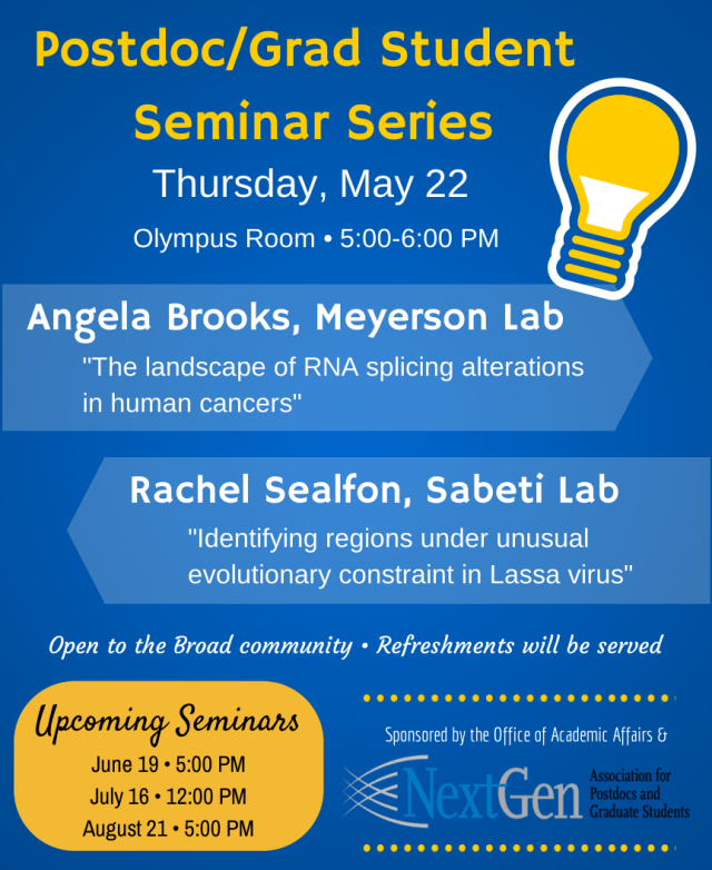 Postdoc-Grad Student Seminar Series